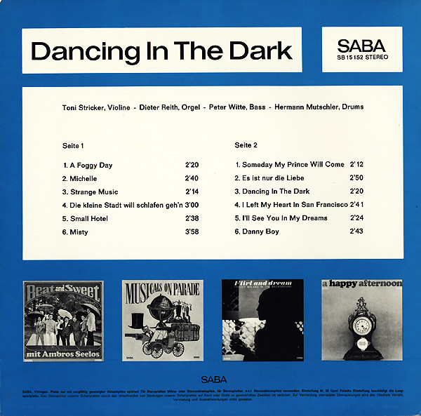 descargar álbum Das Toni Stricker Star Ensemble - Dancing In The Dark