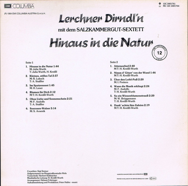 descargar álbum Lerchner Dirndl'n - Hinaus In Die Natur