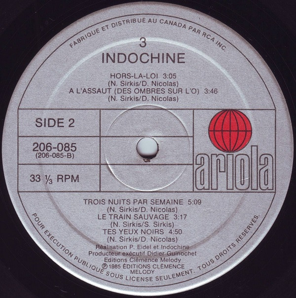 Indochine - 3 | Ariola (206 085) - 4