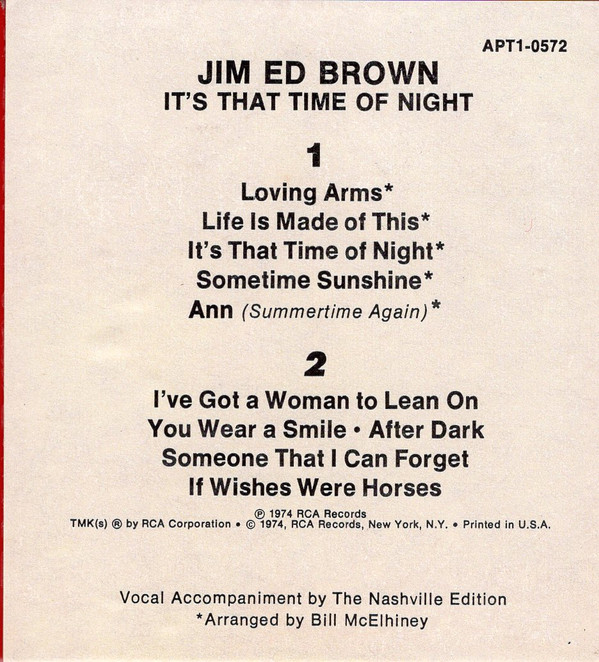 last ned album Jim Ed Brown - Its That Time Of Night