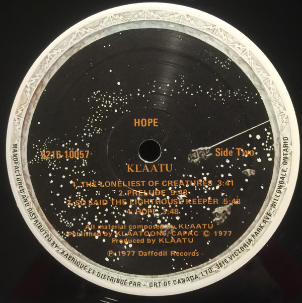 Klaatu - Hope | Daffodil Records (9216-10057) - 4