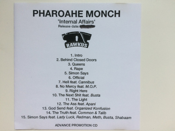 Pharoahe Monch – Internal Affairs (1999, CDr) - Discogs
