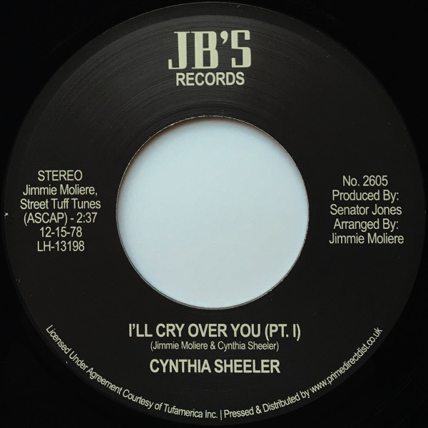 Cynthia Sheeler - I'll Cry Over You | J.B.'s Records (2605) - 2