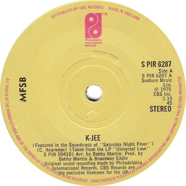 MFSB – K-Jee (1978, Vinyl) - Discogs