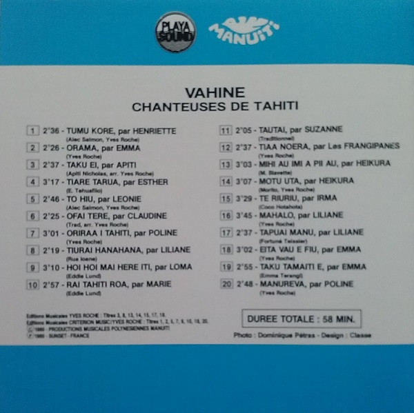 lataa albumi Various - Les Chanteuses De Tahiti Vahine