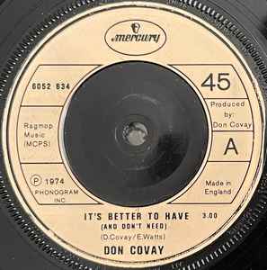 Don Covay - It's Better To Have (And Don't Need)