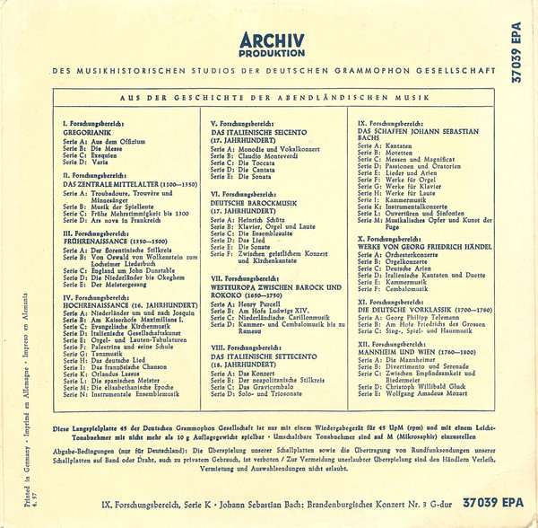 Johann Sebastian Bach – Brandenburgisches Konzert Nr. 3 G-Dur, BWV 1048  (1957, Vinyl) - Discogs