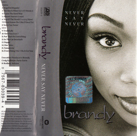 Brandy – Never Say Never (1998, Cassette) - Discogs