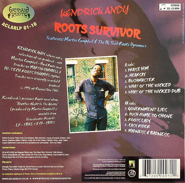 ladda ner album Kendrick Andy Featuring Martin Campbell & The Hi Tech Roots Dynamics - Roots Survivor