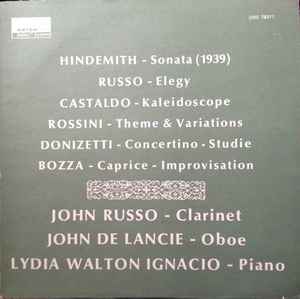 Paul Hindemith - John Russo - Clarinet; John de Lancie - Oboe; Lydia Walton Ignacio - Piano album cover
