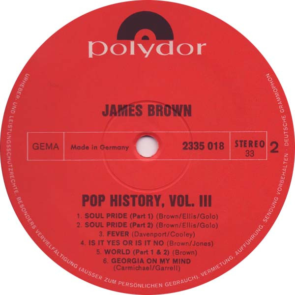 descargar álbum James Brown - Pop History Vol 3