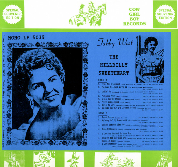 descargar álbum Tabby West - The Hillbilly Sweetheart