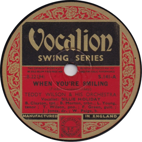 Teddy Wilson & His Orchestra, Billie Holiday – When You're Smiling 