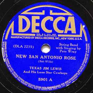 Texas Jim Lewis And His Lone Star Cowboys - New San Antonio Rose / Worried Mind album cover