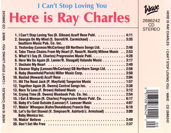 télécharger l'album Ray Charles - Here Is Ray Charles I Cant Stop Loving You