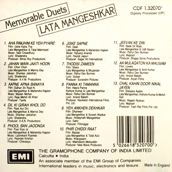 baixar álbum Lata Mangeshkar - Memorable Duets