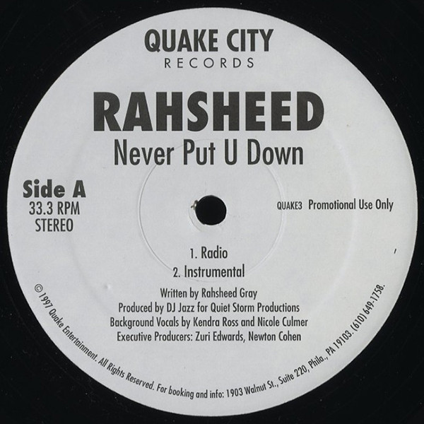 Rahsheed - Never Put U Down | Releases | Discogs