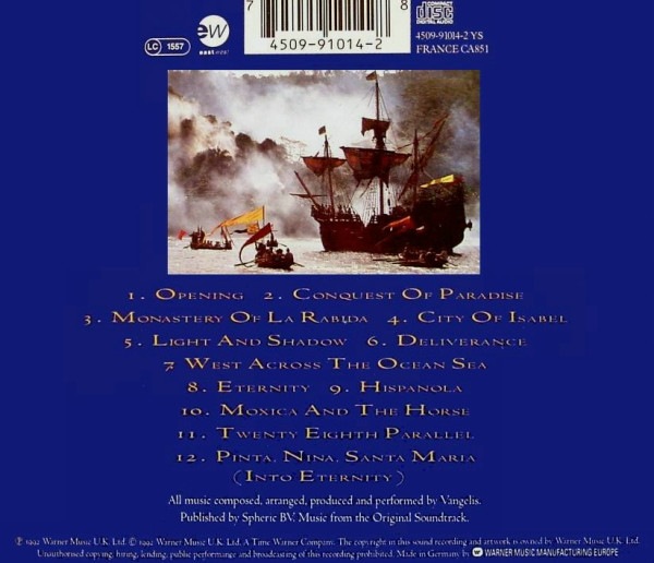 descargar álbum Vangelis - 1492 The Conquest Of Paradise
