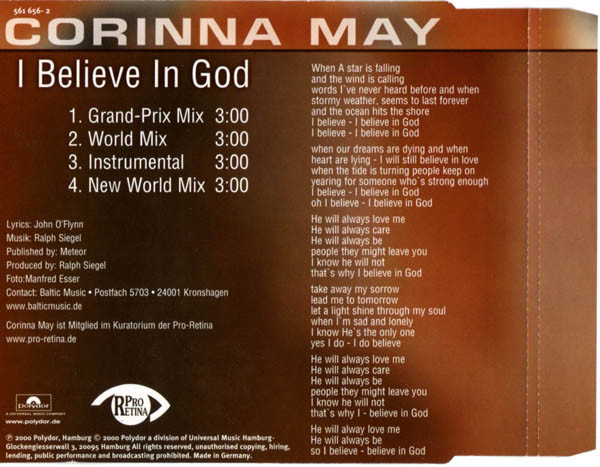 ladda ner album Corinna May - I Believe In God