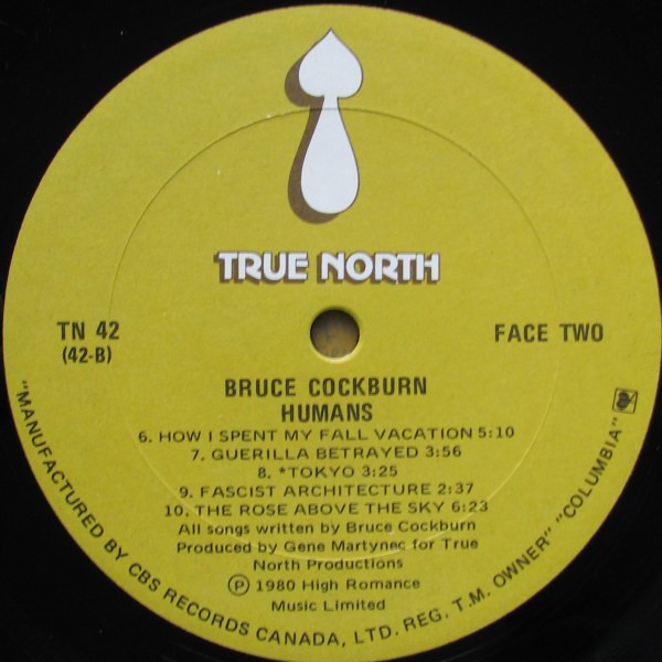 Bruce Cockburn - Humans | True North (TN 42) - 4