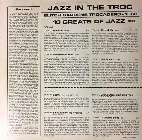 Album herunterladen Bud Freeman, Ralph Sutton , Morey Feld, Billy Butterfield, Lou McGarity, Yank Lawson, Peanuts Hucko, Cutty Cutshall, Bob Haggart, Clancy Hayes - In The Troc 10 Greats Of Jazz