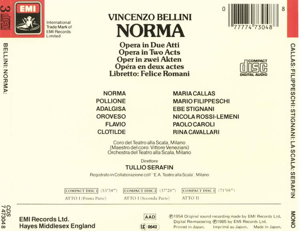 télécharger l'album Bellini Callas, Filippeschi, Stignani, Orchestra E Coro Del Teatro Alla Scala, Serafin - Norma