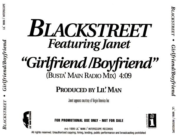 Blackstreet Featuring Janet – Girlfriend/Boyfriend (1999, CDr 