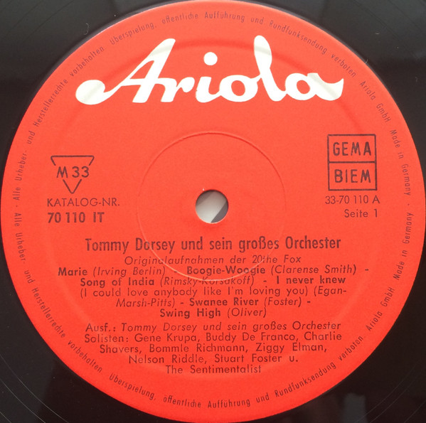 Album herunterladen Tommy Dorsey And His Orchestra - Originalaufnahmen Der 20th Fox