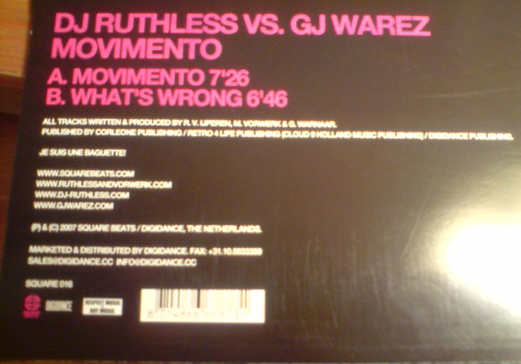 télécharger l'album DJ Ruthless vs GJ Warez - Movimento