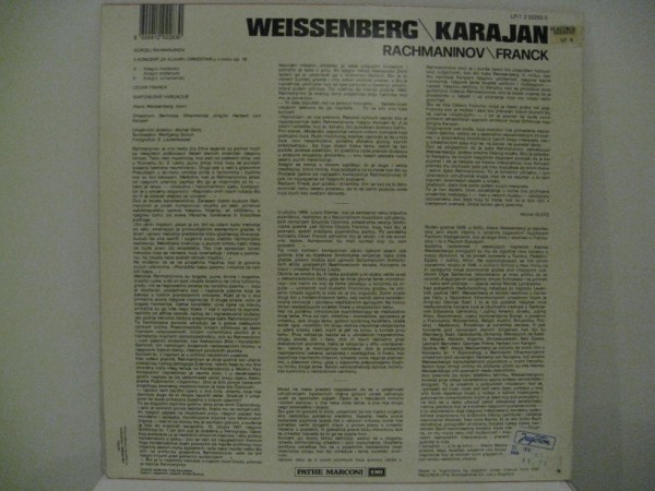 baixar álbum Rachmaninov ' Franck Weissenberg Karajan Orchestre Philharmonique De Berlin - Concerto No 2 Variations Symphoniques