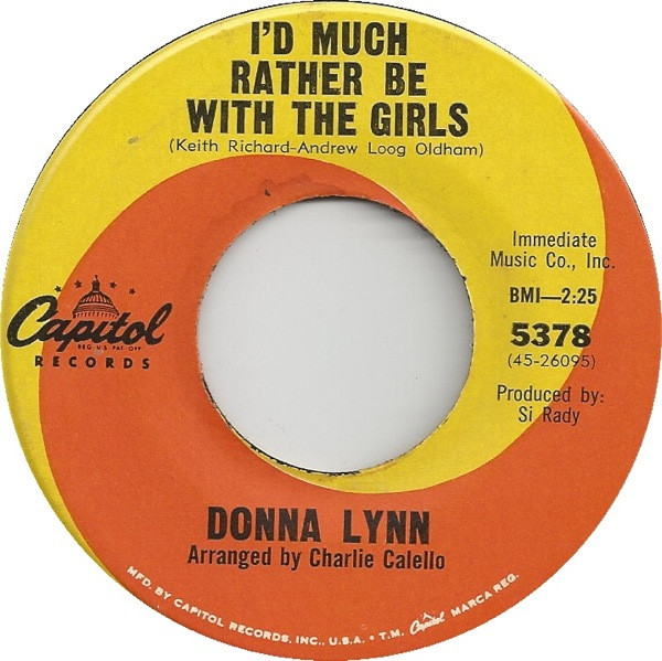 Donna Lynn – I'd Much Rather Be With The Girls (1965, Vinyl) - Discogs