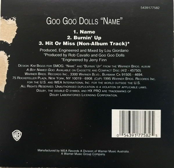 Goo Goo Dolls – Name (1996, CD) - Discogs