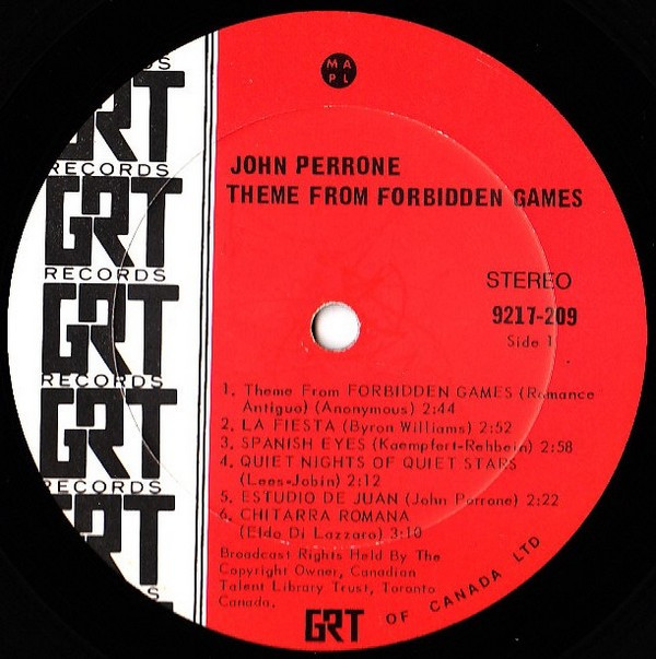 descargar álbum John Perrone - Theme From Forbidden Games