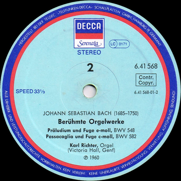 baixar álbum Johann Sebastian Bach, Karl Richter - Toccata Fugue