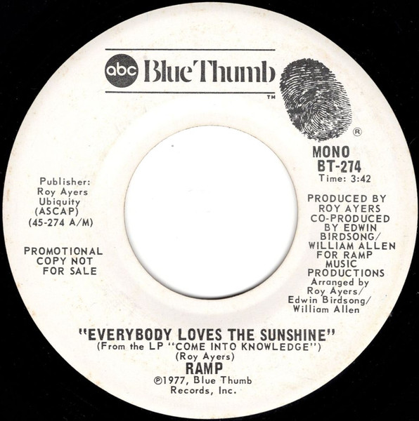 Ramp – Everybody Loves The Sunshine (1977, Vinyl) - Discogs