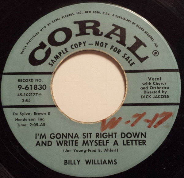 Billy Williams Write Myself a Letter 