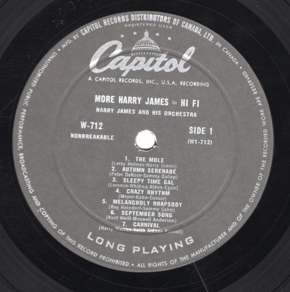 Harry James - More Harry James In Hi-fi | Capitol Records (W712) - 4