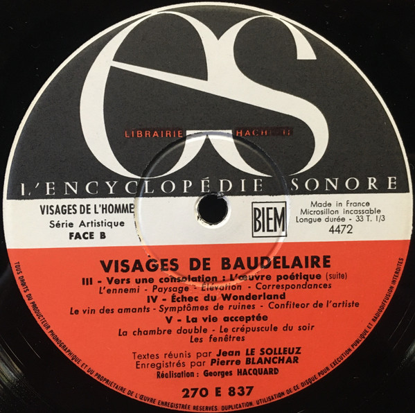 lataa albumi Pierre Blanchar - Visages de Baudelaire