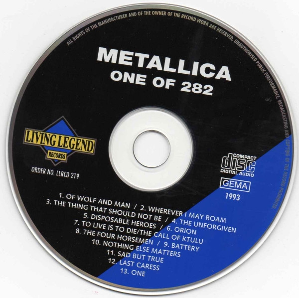 Metallica Cd - One Of 282 Live