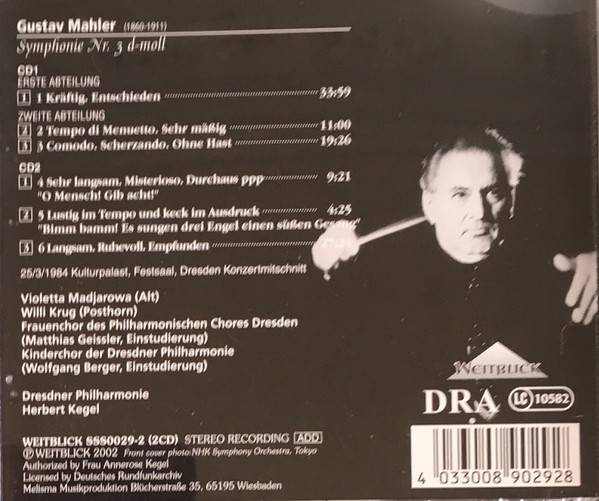 télécharger l'album Gustav Mahler, Herbert Kegel - Symphonie Nr 3 d moll