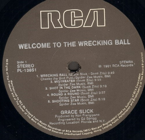 Grace Slick Welcome To The Wrecking Ball!