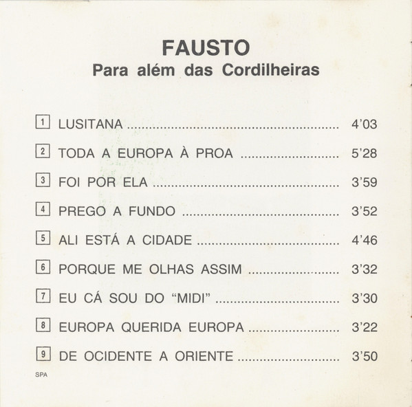 descargar álbum Fausto - Para Além Das Cordilheiras