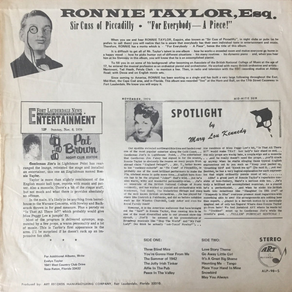 lataa albumi Ronnie Taylor - For Everybody A Piece
