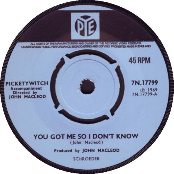 descargar álbum Picketywitch - You Got Me So I Dont Know