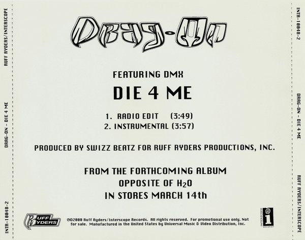 Drag-On – Die 4 Me (2000, CD) - Discogs