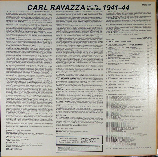 lataa albumi Carl Ravazza And His Orchestra - The Uncollected Carl Ravazza And His Orchestra 1941 1944