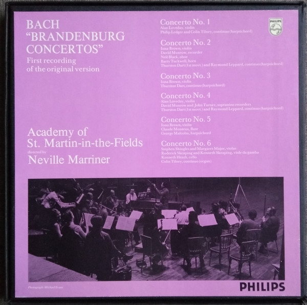 baixar álbum Bach The Academy Of St MartinintheFields, Neville Marriner - Brandenburg Concertos First Recording Of The Original Version Urfassung