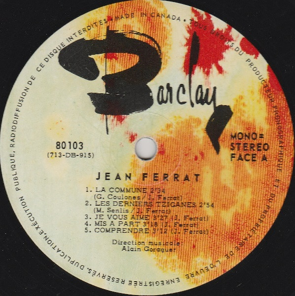 Jean Ferrat - Jean Ferrat | Barclay (80103) - 3