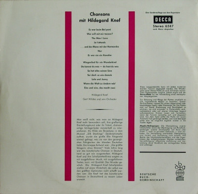 Album herunterladen Hildegard Knef Gert Wilden & Orchestra - Chansons