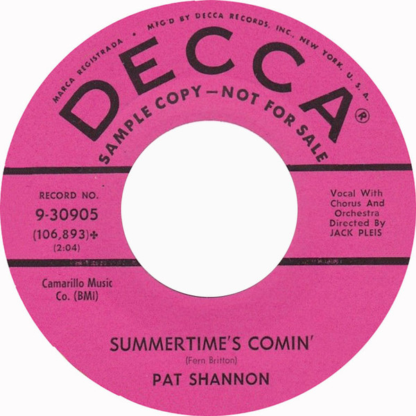 télécharger l'album Pat Shannon - Summertimes Comin